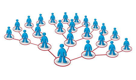 multilevel marketing network concept with human figures